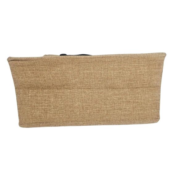 Hello Weekend Print Burlap Tote Beach Bag Tan - Picture 7 of 7